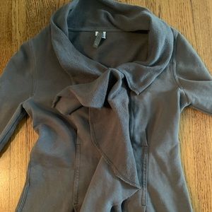 Evereve Zip Up Ruffle Sweatshirt